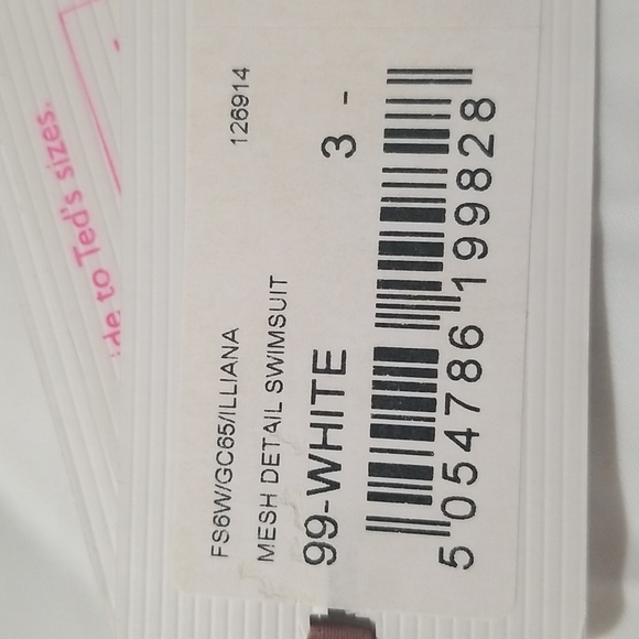 💕TED BAKER💕 White Mesh Panel One-Piece Swimsuit - Picture 15 of 16